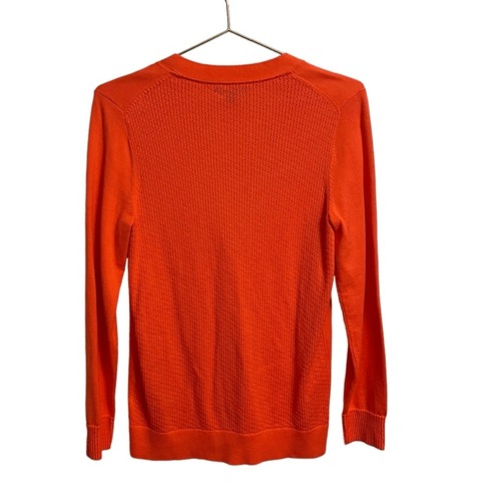 Tommy Hilfiger Womens Orange Cotton V-Neck Button Front Cardigan Sweater Size M - Picture 4 of 8